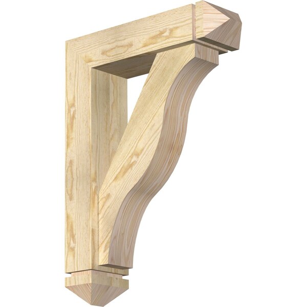 Ekena Millwork Funston Arts and Crafts Rough Sawn Bracket w/ Offset Brace, Douglas Fir, 6"W x 22"D x 30"H BKT0604X22X30FST03RDF - main